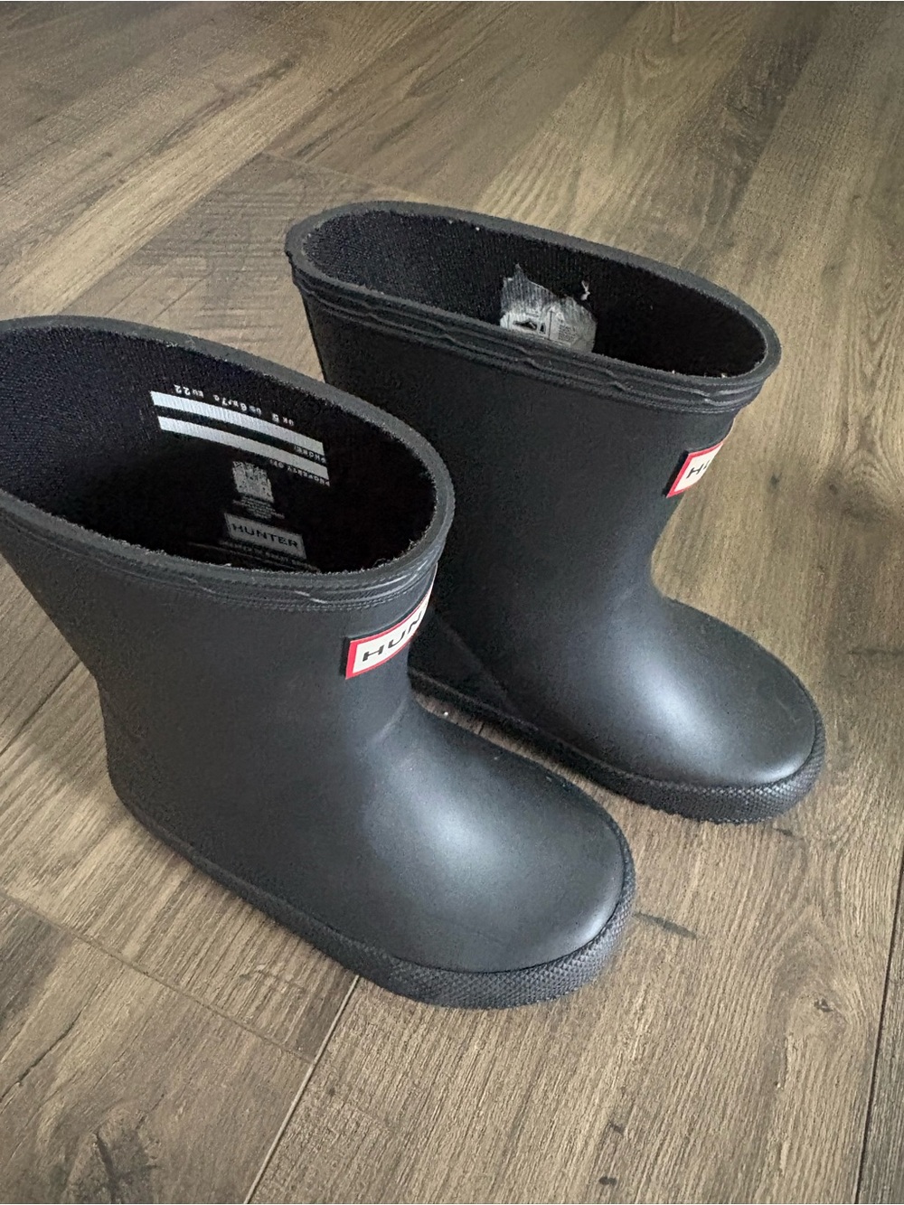 Hunter Kids Black Matte Rain Boots